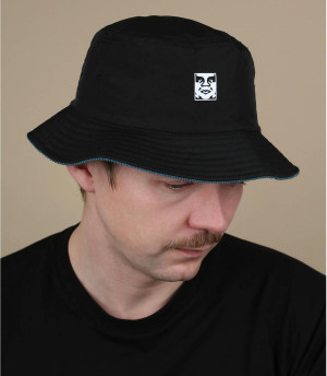 Black reversible bucket hat Obey Icon Reversible Bucket black